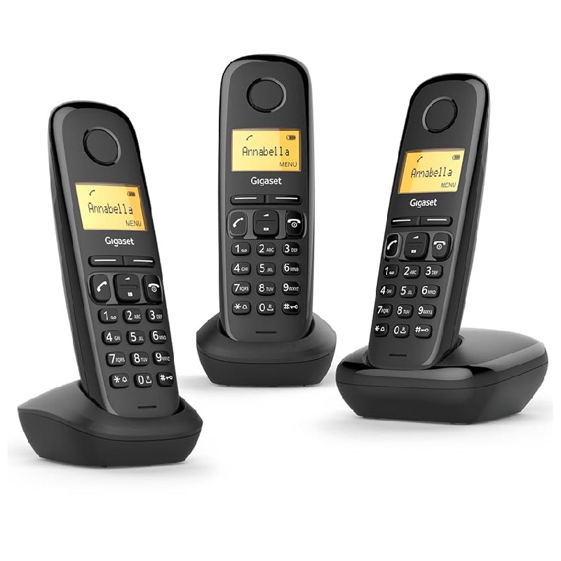 Gigaset A170 Trio – Tres Teléfonos DECT Inalámbrico – Pantalla Gráfica Iluminada