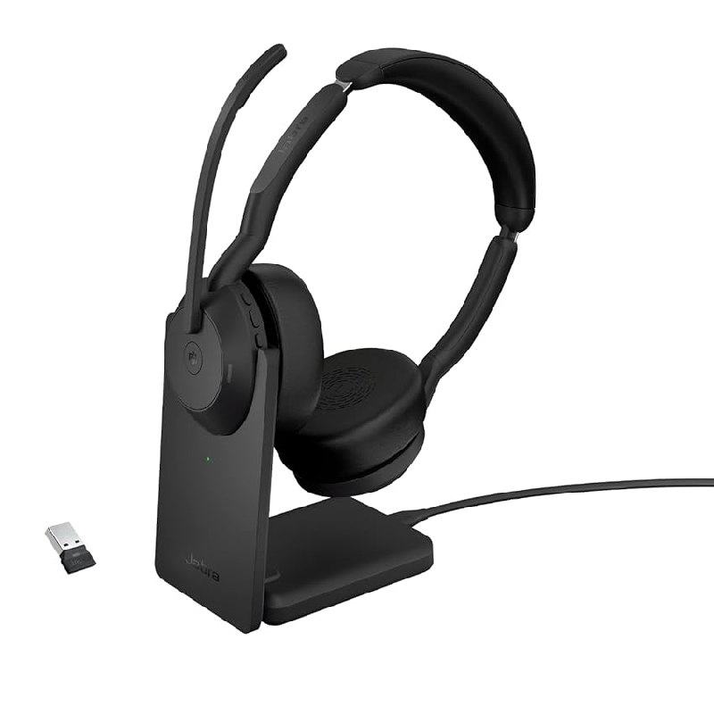 Jabra Evolve2 55 Auriculares Estéreo Inalámbricos con Base de Carga