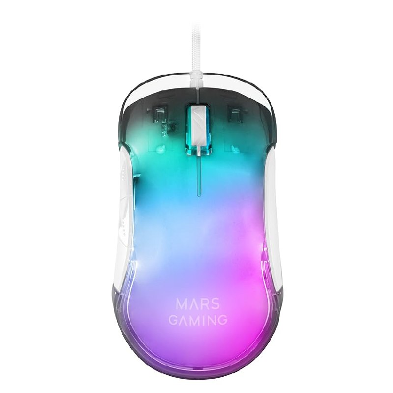 Mars Gaming MMGLOW, Ratón Gaming Ultraligero con Iluminación RGB Chroma