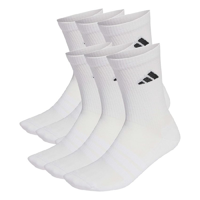 adidas Unisex adulto Cushioned Crew Socks 6 Pair Pack, white/whitelack