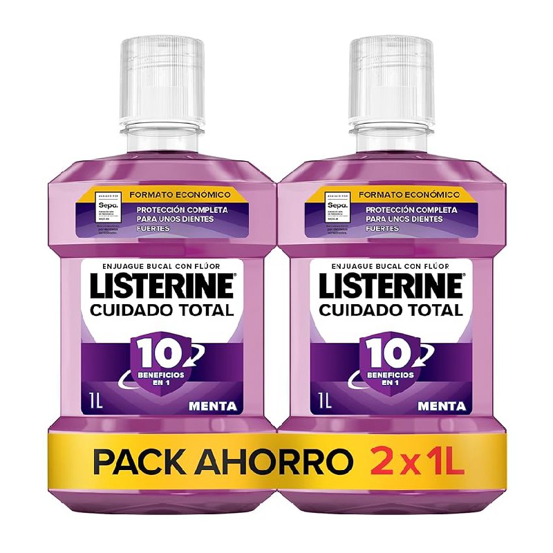 Listerine Cuidado Total Enjuague Bucal con Flúor, 1 L