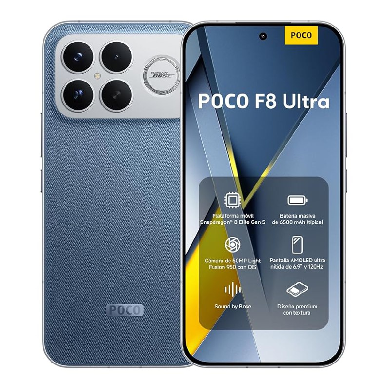 XIAOMI POCO F8 Ultra Smartphone de 16+512GB Azul Denim Hypercharge 100W