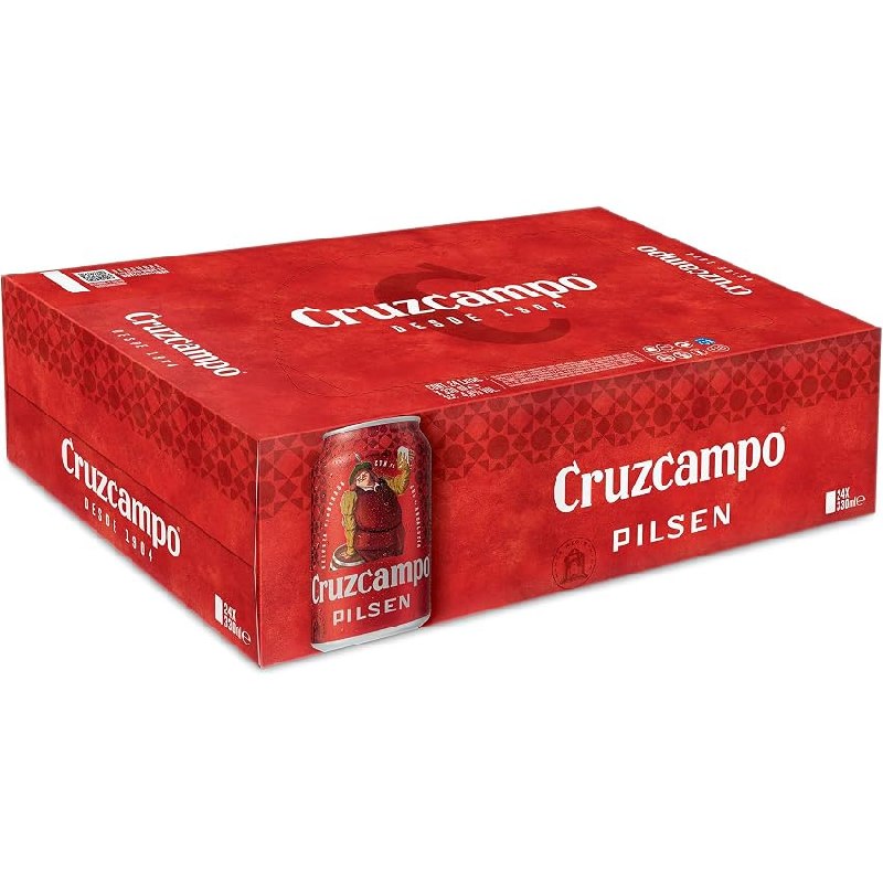 Cruzcampo Cerveza – Caja de 24 Latas x 330 ml – Total: 7.92 L (Paquete de 5)