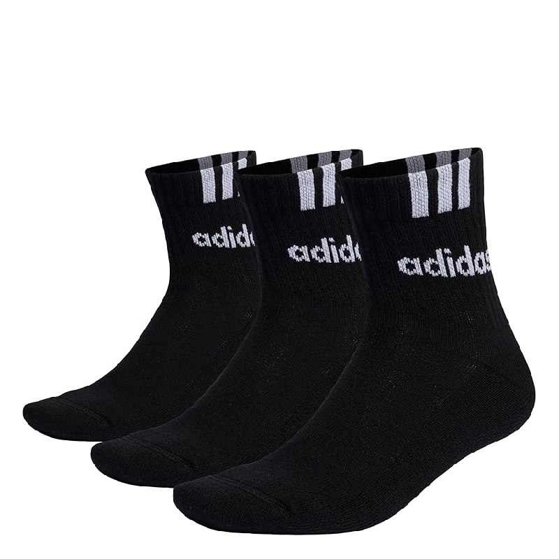 adidas Unisex niños 3-Stripes Linear Half-Crew Cushioned Socks 3 Pairs