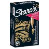 Sharpie rotuladores metálicos permanentes | punta fina | tinta dorada | caja de 12