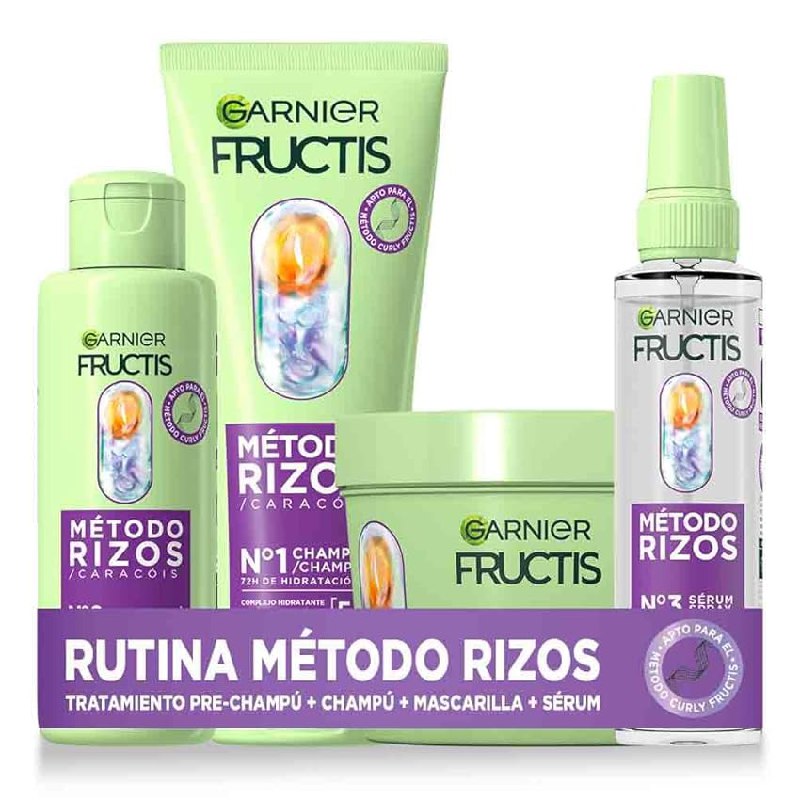 Garnier Fructis Método Rizos Rutina con Ácido Hialurónico y Karité