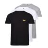 Lee Hombres Camiseta de Cuello Redondo Negro/Gris/Blanco Paquete de 3 Grande