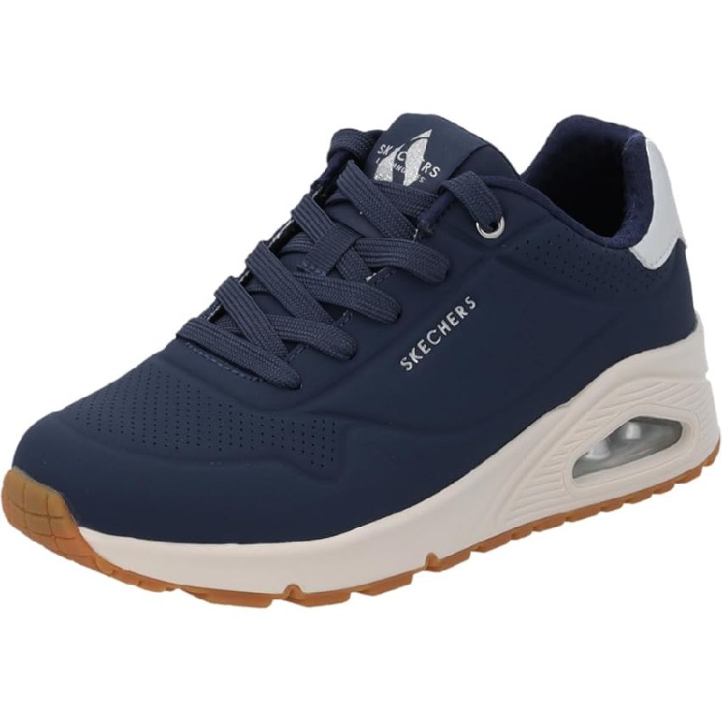 Skechers Uno Golden Air Zapatillas para Mujer, Navy Durabuck/Silver Trim