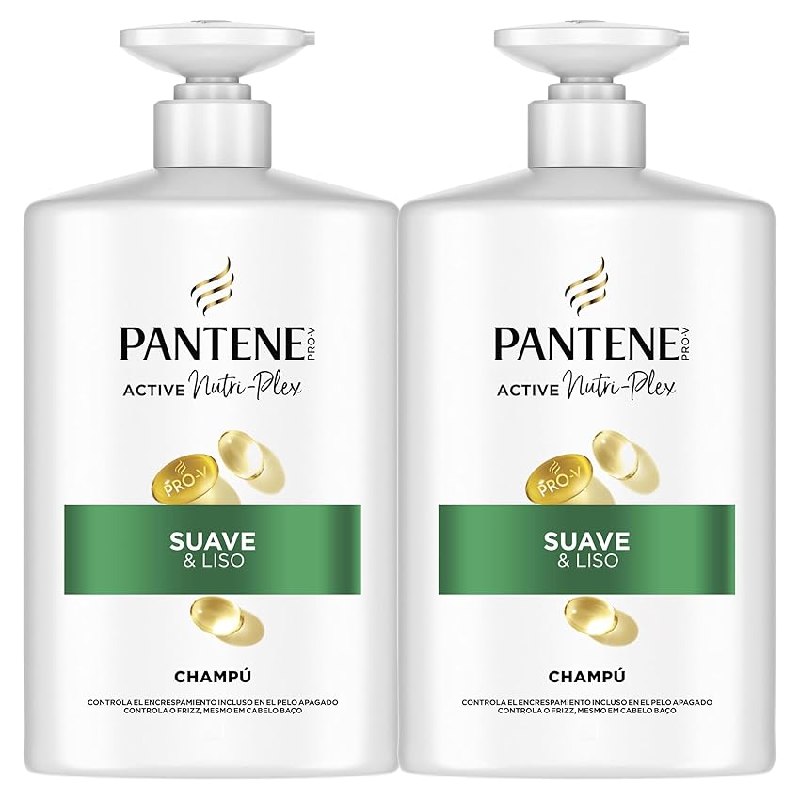 Pantene Pro-V Suave y Liso Champú Sin Siliconas para Pelo Encrespado