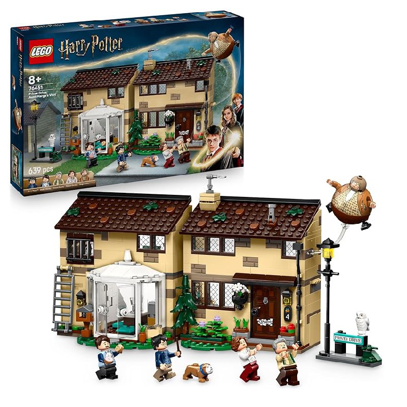 LEGO Harry Potter Privet Drive: Visita de Tía Marge – Casa de Juguete con 5 Minifiguras