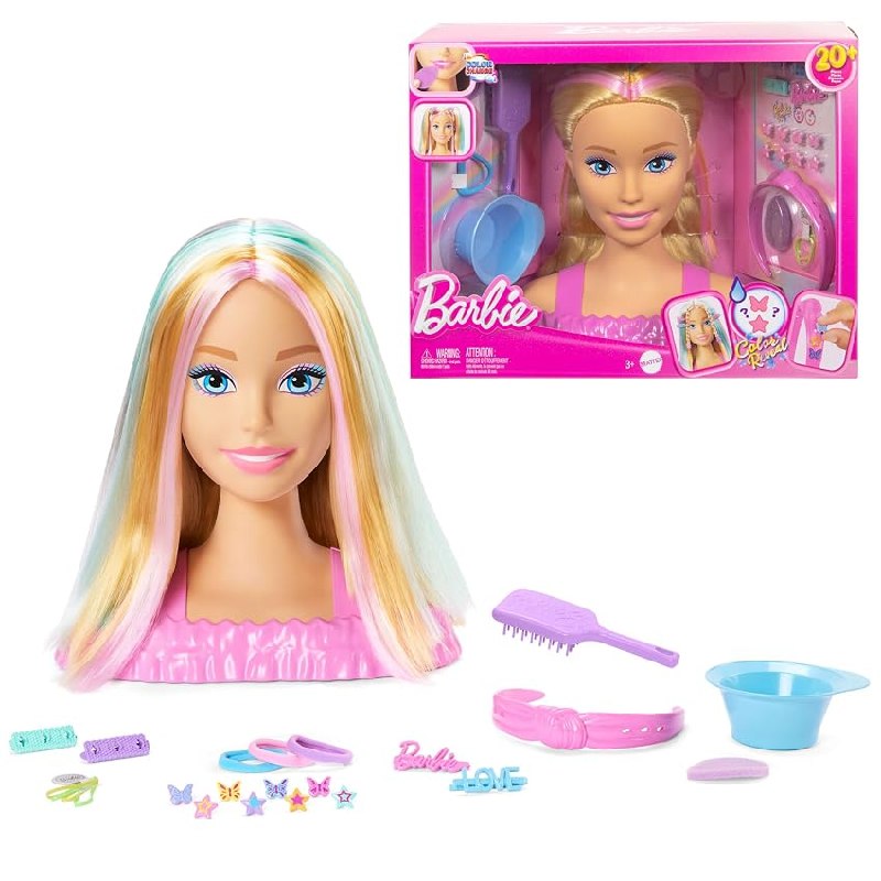 Barbie Busto para peinar, pelo rubio con más de 20 accesorios para hacer peinados