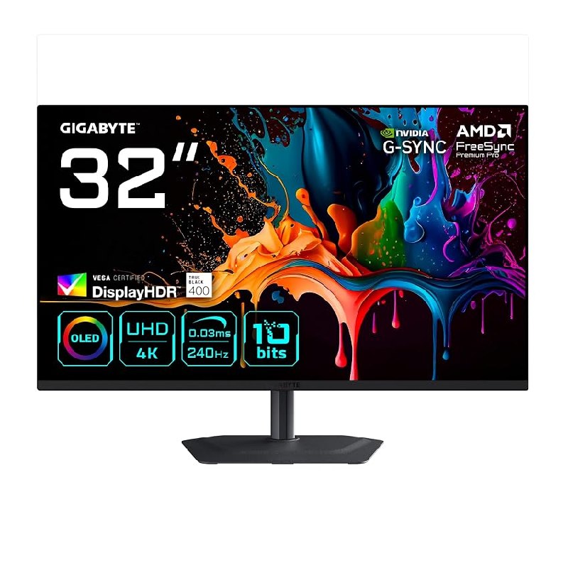 GIGABYTE MO32U2 Monitor Gaming OLED 32” 4K UHD – 3840 x 2160, 240Hz