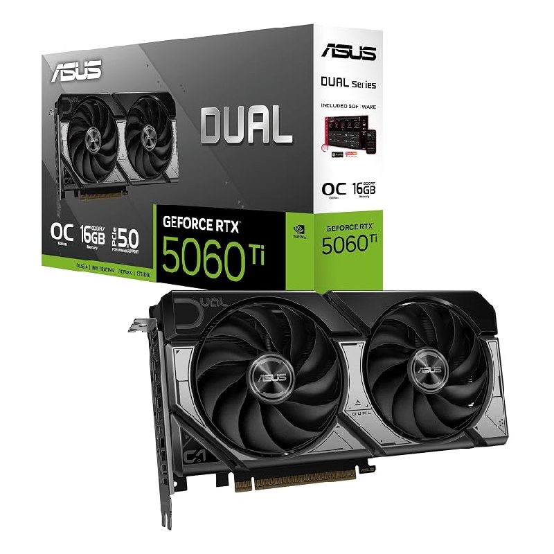 ASUS Dual GeForce RTX 5060 Ti 16GB GDDR7 OC Edition – Tarjeta gráfica