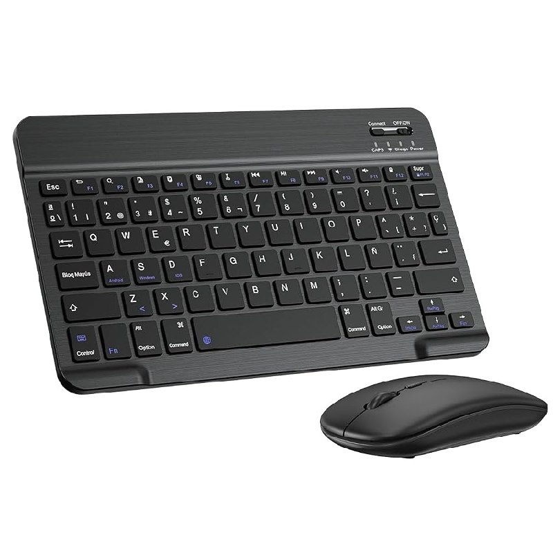 Cimetech Teclado y Ratón Inalámbrico Bluetooth, Teclado ergonómico ultradelgado con