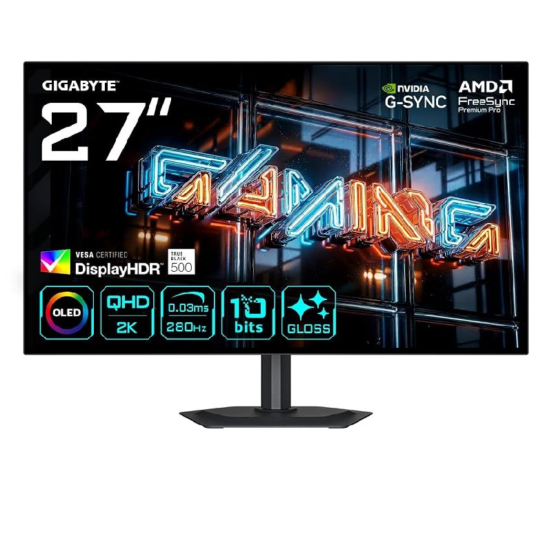 GIGABYTE MO27Q28GR Monitor Gaming WOLED Brillante 27” QHD – 2560 x 1440