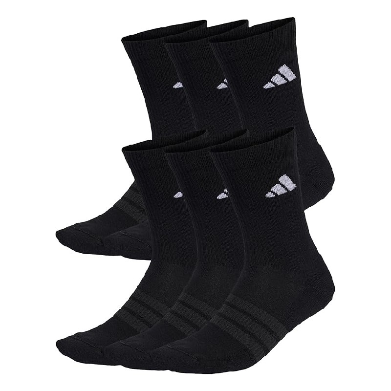 adidas Unisex adulto Cushioned Crew Socks 6 Pair Pack, blacklack/white
