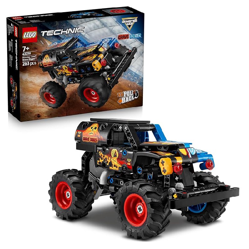 LEGO Technic Monster Jam Grave Digger Fuego y Hielo – Camión de Juguete de Carga Manual