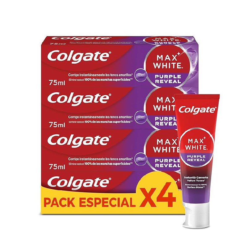 Colgate Max White Purple Reveal Pasta de Dientes Blanqueadora