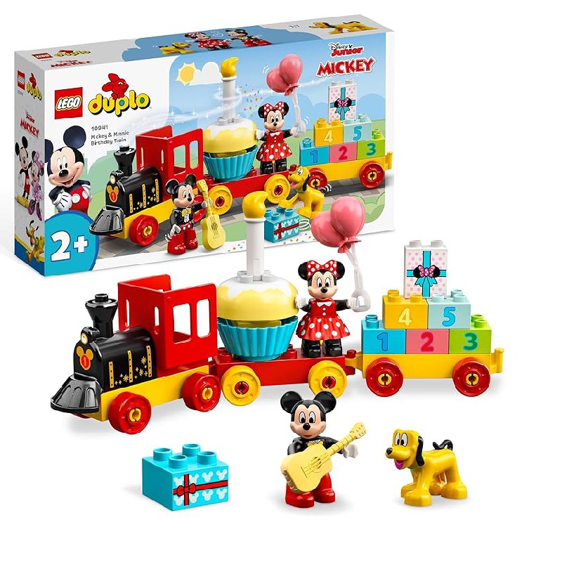 LEGO Duplo | Disney Tren de Cumpleaños de Mickey y Minnie de Juguete para Niños y Niñas de 2+ Años