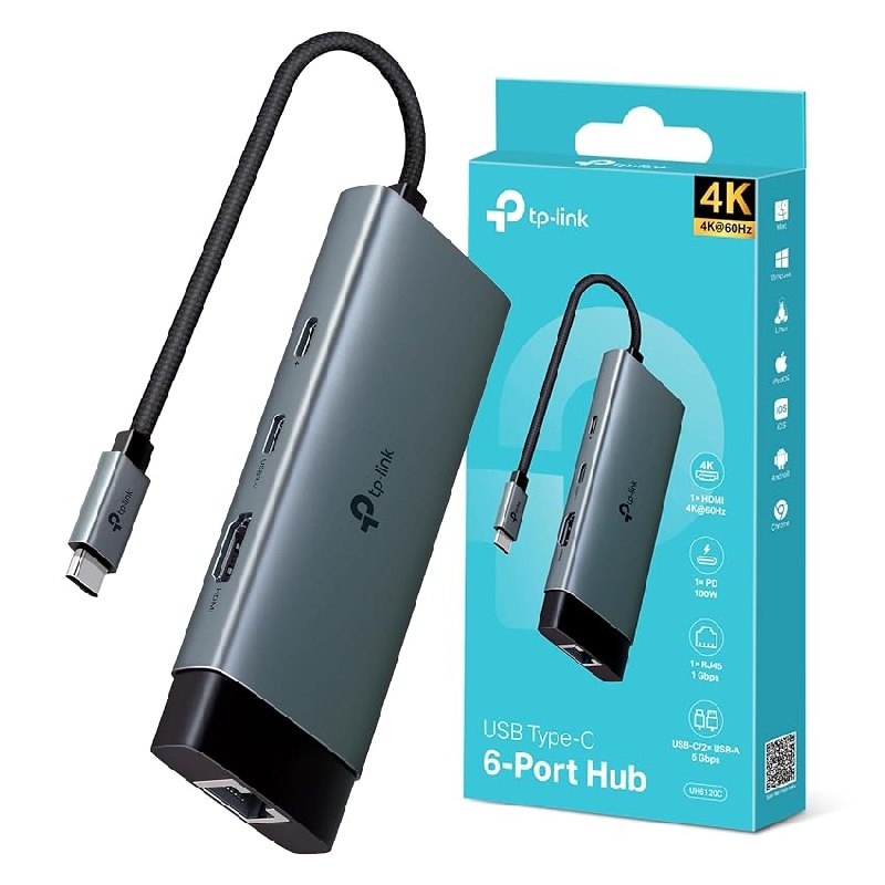 TP-Link UH6120C – Hub USB-C, 6 puertos