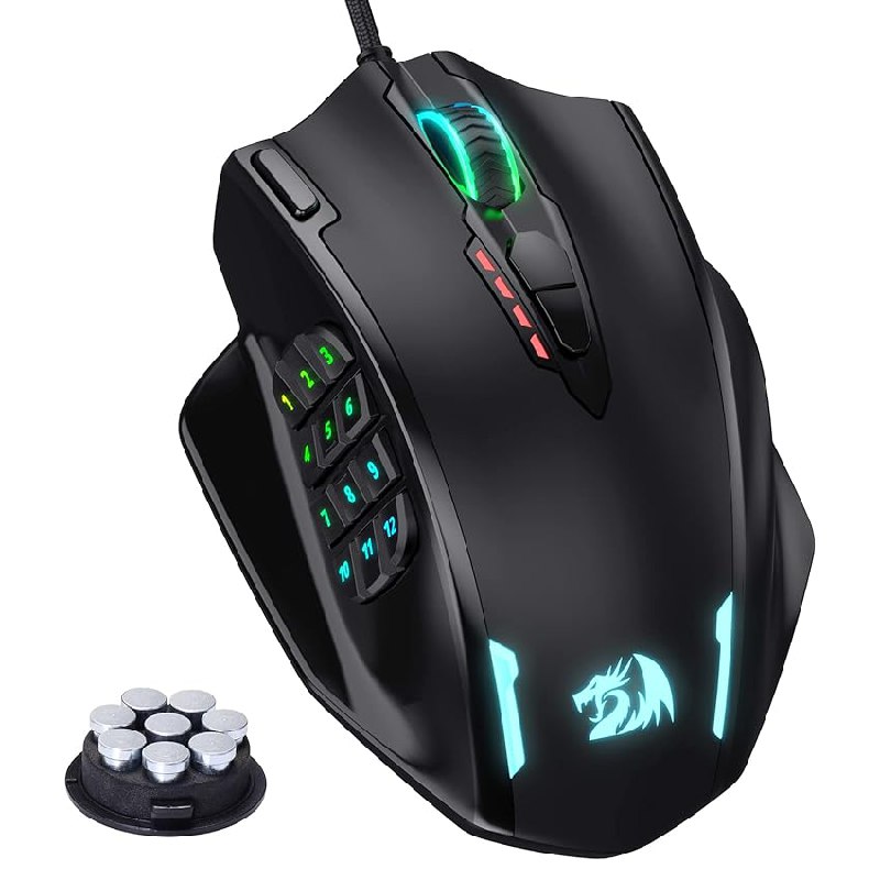 Redragon M908 Impact Ratón Gaming MMO Cableado RGB 12400 dpi