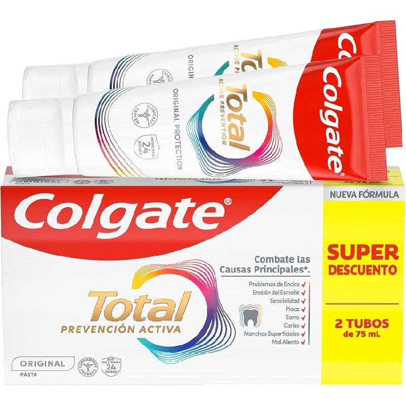 Colgate Total Prevención Activa Original Pasta de Dientes 2x75ml