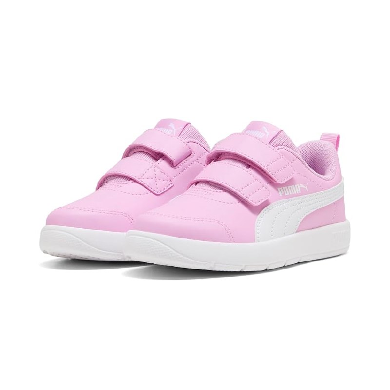 Puma COURTFLEX V3 V PS – Zapatillas Deportivas, Color Malva Blanco Brillante