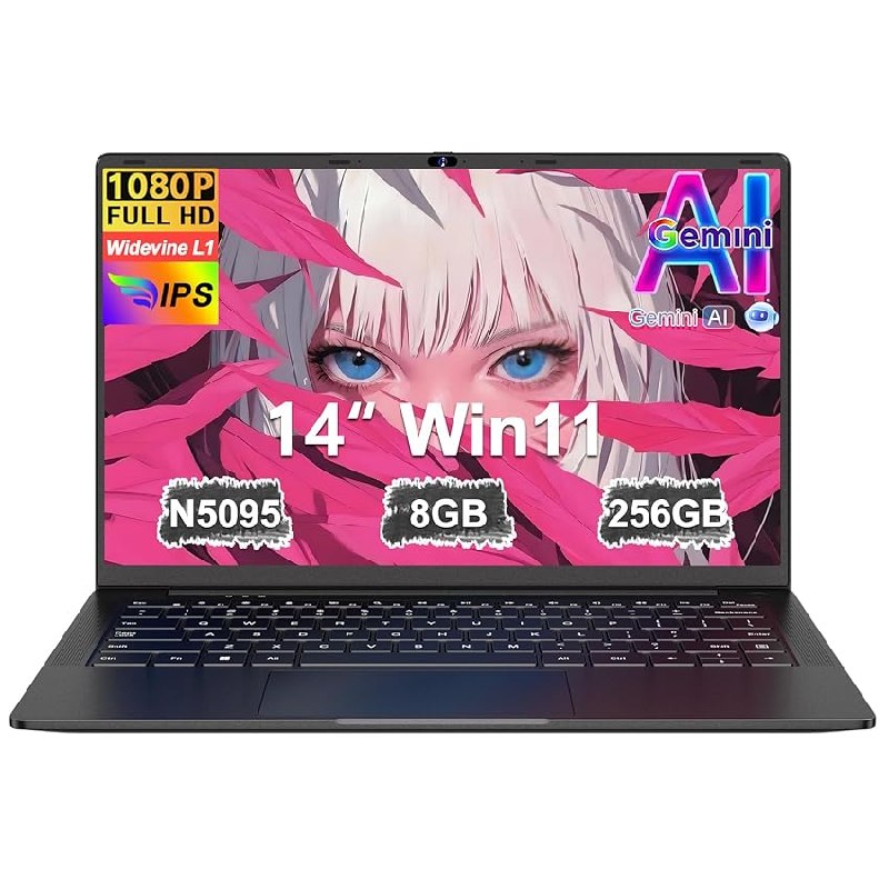 Ordenador Portátil 14 Pulgadas Win11 Celeron N5095 Upto 2,9 GHz LPDDR4 Portatiles