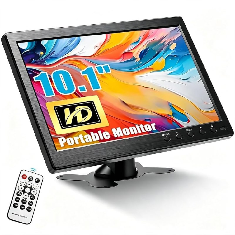 CAMECHO Monitor Portátil 10,1 Pulgadas Pantalla HDMI VGA AV BNC – Mini Monitor para CCTV Vigilancia
