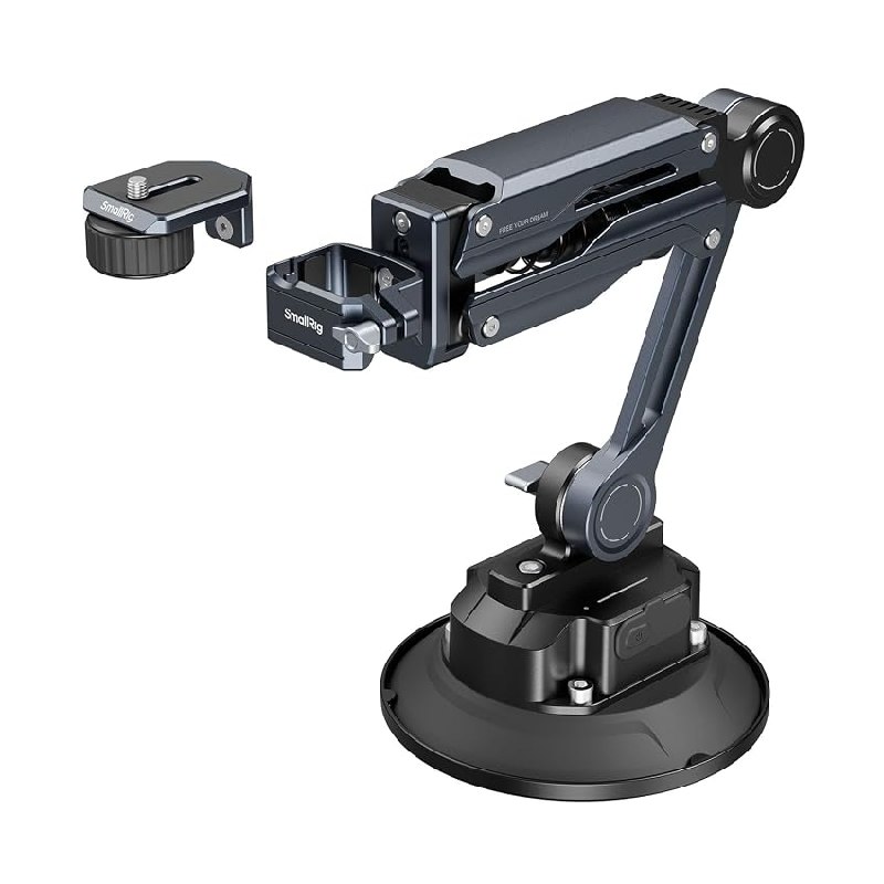 SMALLRIG Brazo Amortiguador Electrónico Mini, Ventosa de 5 Pulgadas