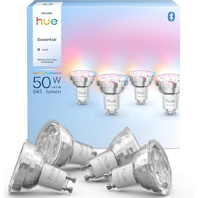 Philips Hue Spotlight Bulb GU10 Essential Smart LED, White and Color ambiance
