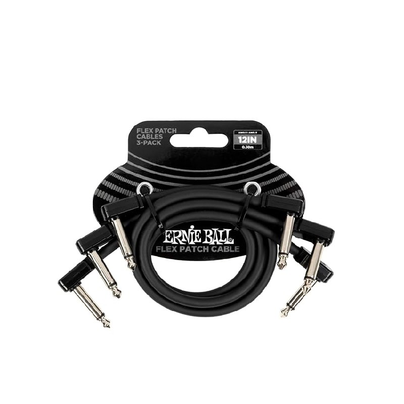 Ernie Ball Cable de conexión flexible de 12 pulgadas, color negro