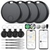 Smart Tracker Tags 4 Pack, Android Google Localizador o iOS Apple Buscar App