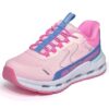 Skechers Niñas Glide-Step + Vista Lane Slip-In ENTRENADOR, Pink Synthetic/Blue Trim