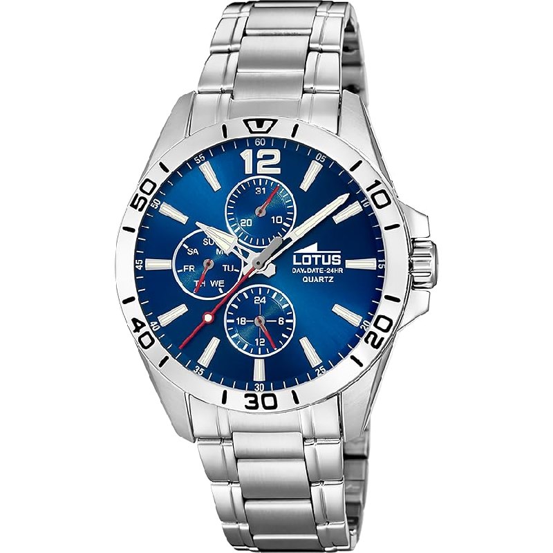 LOTUS Reloj Hombre Analógico de Acero Inoxidable 316l Plateado