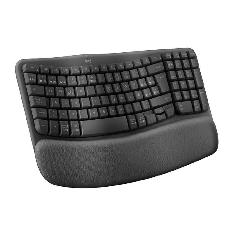 Logitech Wave Keys, Teclado ergonómico inalámbrico (Grafito)