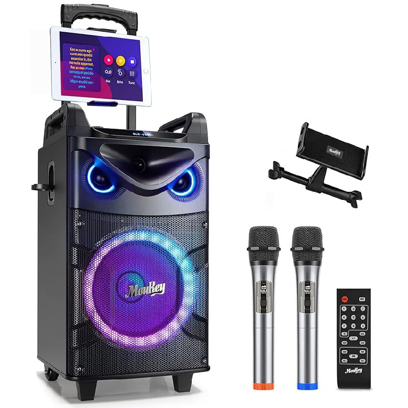 Moukey Máquina de Karaoke, Sistema PA de subwoofer de 10 Pulgadas