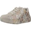 Skechers Uno Lite Metallic LoveSneaker para niña, Natural Multicolor