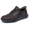 Skechers Hombre Garza Gervin Slip-On, Chocolate Leather