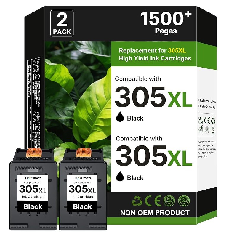 Tinta 305XL Negro Cartucho de Tinta para Tinta Impresora HP 305 XL para HP DeskJet