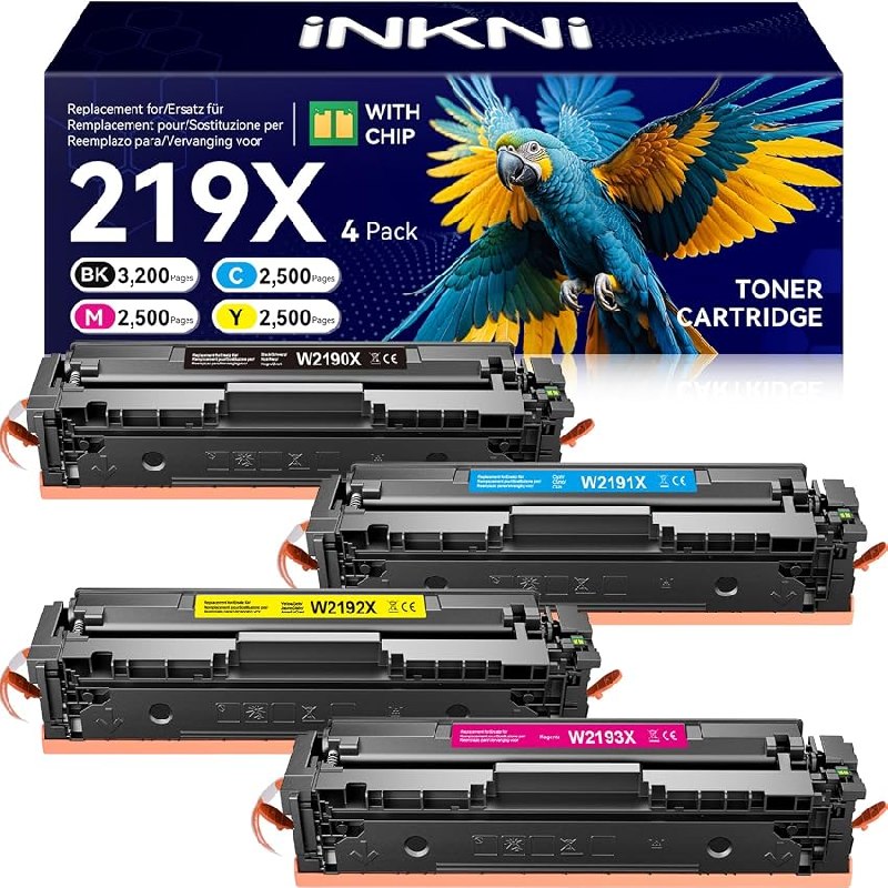 219X (con Chip) Compatible con HP 219X Toner Set MFP 3302FDWG Toner W2190X)