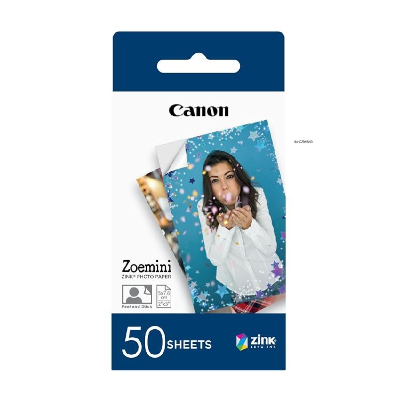Canon Zink™ Papel Fotográfico Adhesivo 5×7,6 cm (50 Hojas)