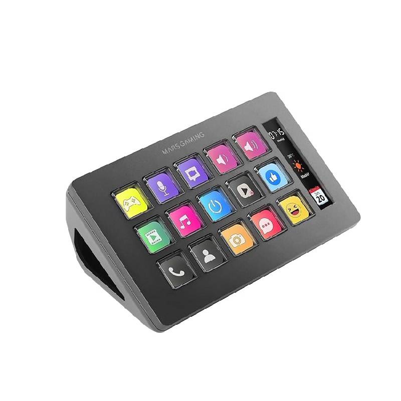 Mars Gaming MSD-One Control Deck Slim 15 Teclas LCD Negro