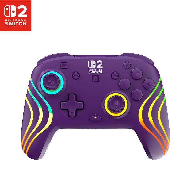 Turtle Beach Afterglow Morado Mando de juego RGB inalámbrico para Nintendo Switch 2