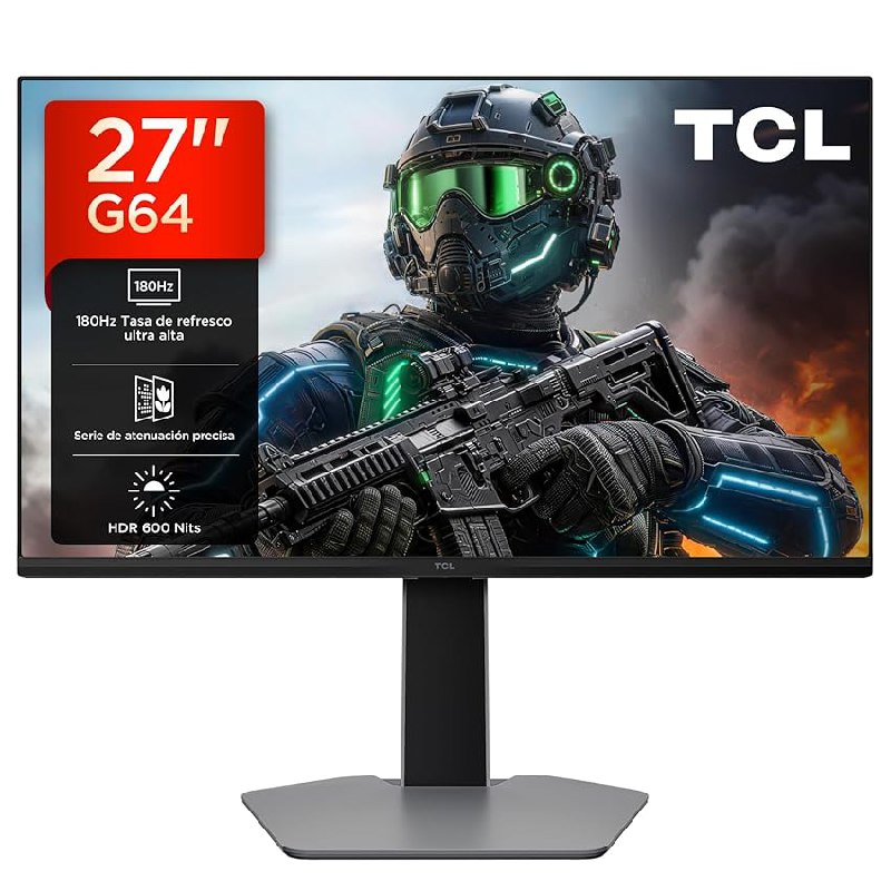 TCL 27G64 Monitor Gaming 27 Pulgadas QD-Mini LED, QHD 2560×1440