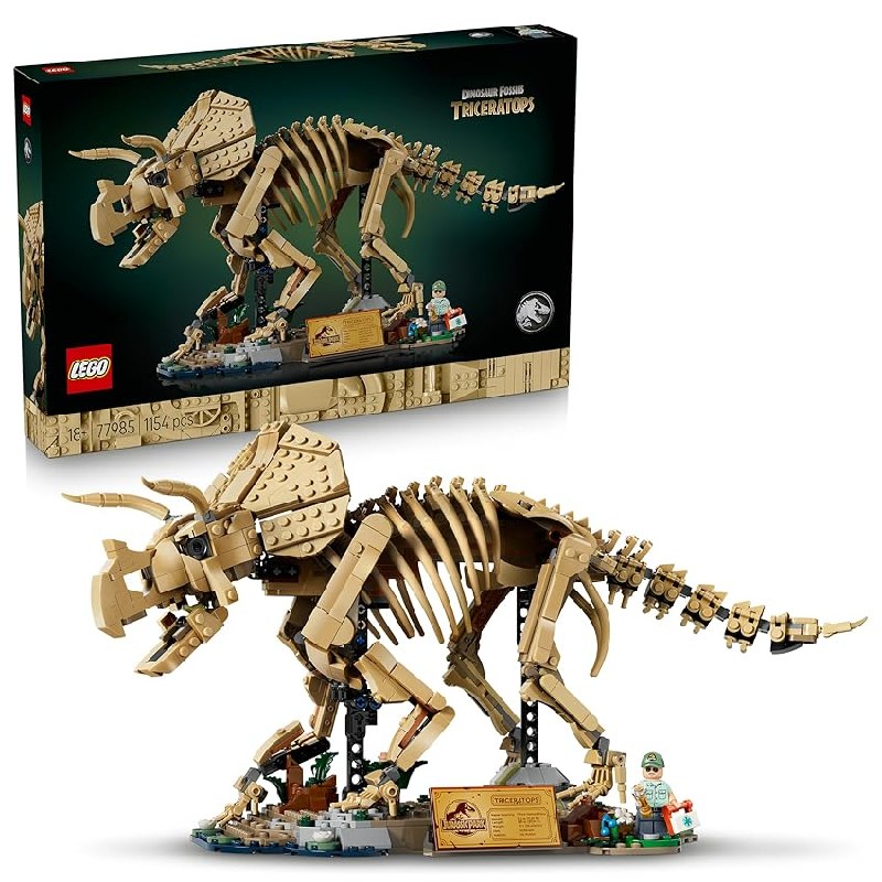 LEGO Jurassic World Fósiles de Dinosaurio: Triceratops – Kit de Maquetas para Adultos