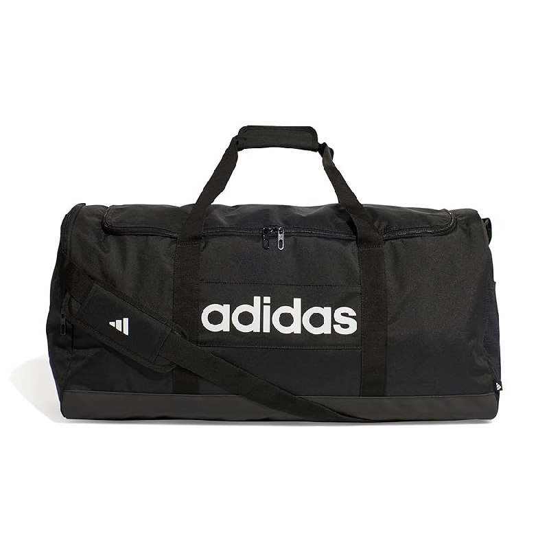 adidas Unisex Adulto Essentials Linear Duffel Bag Duffel Bag, Black/Black/White