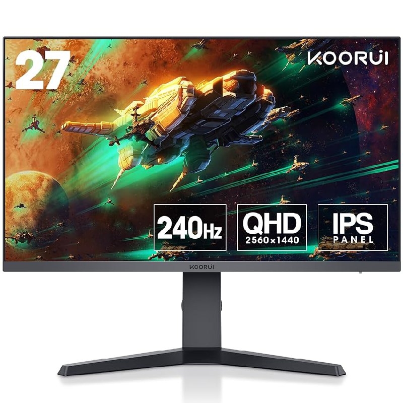 KOORUI Gaming Monitor 27 Pulgadas – Pantalla WQHD PC, 240Hz