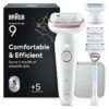 Braun Silk·épil 9 Depiladora Eléctrica Mujer, 9-130 Blanco/Flamenco