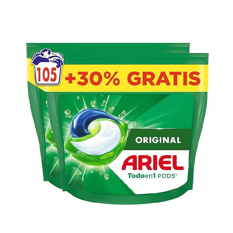 Ariel Todo En 1 PODS, Detergente Líquido Para Lavadora 105 Capsulas/Pastillas